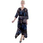 Rocky Lake Reflection  Quarter Sleeve Wrap Front Maxi Dress