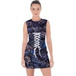 Rocky Lake Reflection  Lace Up Front Bodycon Dress