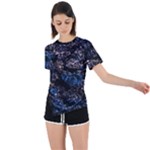 Rocky Lake Reflection  Asymmetrical Short Sleeve Sports T-Shirt