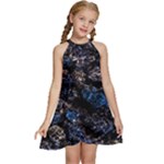 Rocky Lake Reflection  Kids  Halter Collar Waist Tie Chiffon Dress