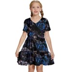 Rocky Lake Reflection  Kids  Short Sleeve Tiered Mini Dress