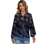 Rocky Lake Reflection  Women s Long Sleeve Button Up Shirt