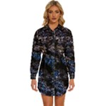 Rocky Lake Reflection  Womens Long Sleeve Shirt Dress