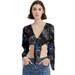 Rocky Lake Reflection  Trumpet Sleeve Cropped Top