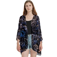 Open Front 3/4 Sleeve Batwing Chiffon Cardigan Kimono 