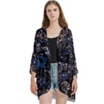 Rocky Lake Reflection  Open Front 3/4 Sleeve Batwing Chiffon Cardigan Kimono