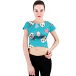 Birtay Cats Bunnies, Koteto Crew Neck Crop Top