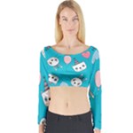 Birtay Cats Bunnies, Koteto Long Sleeve Crop Top