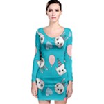 Birtay Cats Bunnies, Koteto Long Sleeve Bodycon Dress