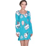 Birtay Cats Bunnies, Koteto Long Sleeve Nightdress