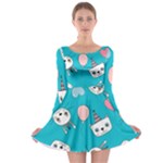 Birtay Cats Bunnies, Koteto Long Sleeve Skater Dress