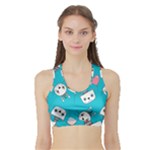 Birtay Cats Bunnies, Koteto Sports Bra with Border