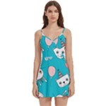 Birtay Cats Bunnies, Koteto Body Wrap Sleeveless V-Neck Mini Dress