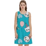 Birtay Cats Bunnies, Koteto Round Neck Sleeve Casual Dress With Pockets