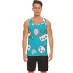 Birtay Cats Bunnies, Koteto Men s Wide Collar Tank Top