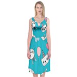 Birtay Cats Bunnies, Koteto Midi Sleeveless Dress