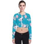 Birtay Cats Bunnies, Koteto Long Sleeve Zip Up Bomber Jacket