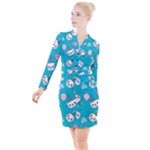 Birtay Cats Bunnies, Koteto Button Long Sleeve Dress