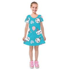 Birtay Cats Bunnies, Koteto Kids  Short Sleeve Velvet Dress from ArtsNow.com