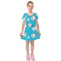 Kids  Short Sleeve Velvet Dress 