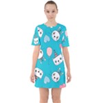 Birtay Cats Bunnies, Koteto Sixties Short Sleeve Mini Dress