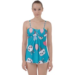 Birtay Cats Bunnies, Koteto Babydoll Tankini Top from ArtsNow.com