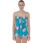 Birtay Cats Bunnies, Koteto Babydoll Tankini Top