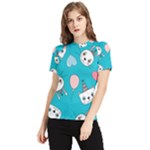 Birtay Cats Bunnies, Koteto Women s Short Sleeve Rash Guard