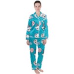 Birtay Cats Bunnies, Koteto Women s Long Sleeve Satin Pajamas Set	