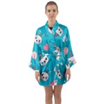 Birtay Cats Bunnies, Koteto Long Sleeve Satin Kimono