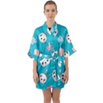 Birtay Cats Bunnies, Koteto Half Sleeve Satin Kimono 