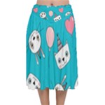 Birtay Cats Bunnies, Koteto Velvet Flared Midi Skirt