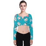 Birtay Cats Bunnies, Koteto Velvet Long Sleeve Crop Top