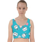 Birtay Cats Bunnies, Koteto Velvet Racer Back Crop Top