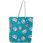 Birtay Cats Bunnies, Koteto Full Print Rope Handle Tote (Large)