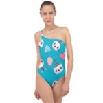 Birtay Cats Bunnies, Koteto Classic One Shoulder Swimsuit