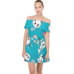 Birtay Cats Bunnies, Koteto Off Shoulder Chiffon Dress