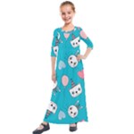 Birtay Cats Bunnies, Koteto Kids  Quarter Sleeve Maxi Dress