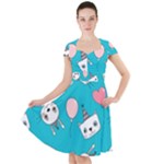 Birtay Cats Bunnies, Koteto Cap Sleeve Midi Dress With Pockets