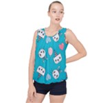 Birtay Cats Bunnies, Koteto Bubble Hem Chiffon Tank Top