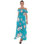 Birtay Cats Bunnies, Koteto Off Shoulder Open Front Chiffon Dress