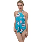 Birtay Cats Bunnies, Koteto Go with the Flow One Piece Swimsuit