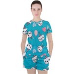 Birtay Cats Bunnies, Koteto Women s T-Shirt and Shorts Set