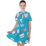 Birtay Cats Bunnies, Koteto Short Sleeve Shoulder Cut Out Dress 