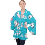 Birtay Cats Bunnies, Koteto Long Sleeve Velvet Kimono 