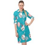 Birtay Cats Bunnies, Koteto Long Sleeve Mini Shirt Dress