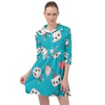 Birtay Cats Bunnies, Koteto Mini Skater Shirt Dress