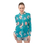 Birtay Cats Bunnies, Koteto Long Sleeve Chiffon Shirt