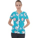 Birtay Cats Bunnies, Koteto Short Sleeve Zip Up Jacket