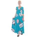 Birtay Cats Bunnies, Koteto Half Sleeves Maxi Dress